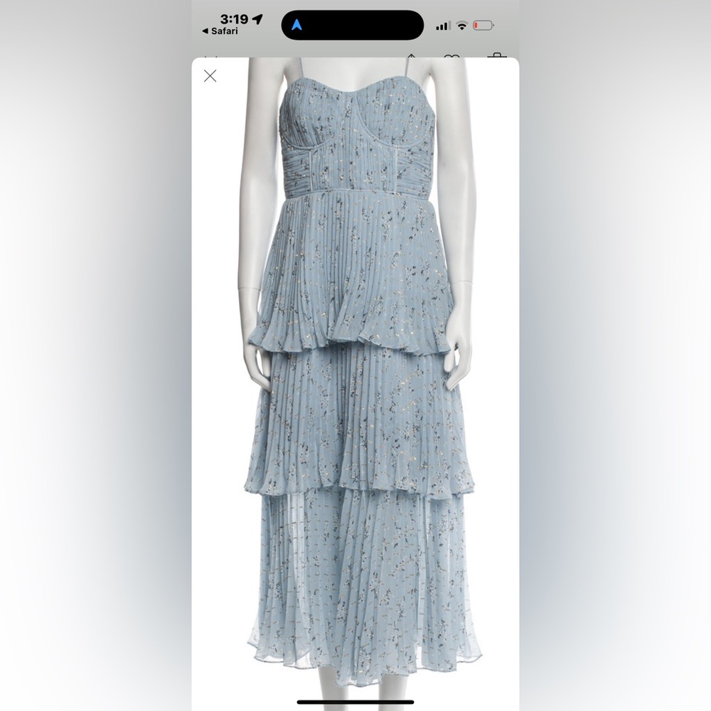 Blue Floral Tiered dress